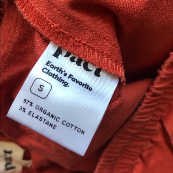 Pact Organic Cotton Woven Twill Drawstring Shorts in Coral Orange Women’s Size S - Picture 9 of 11